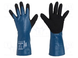Protective gloves; Size: 8,M; blue; nitryl,nylon; Oil Guard