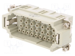 Connector: HDC; male; HEE; PIN: 32; 32+PE; size 6; w/o contacts; 16A