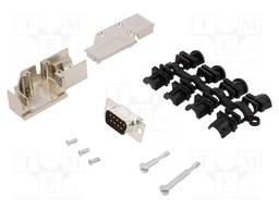 D-Sub; PIN: 9; plug; male; shielded,stamped and formed contacts