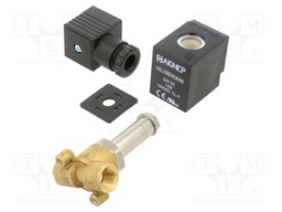Electromagnetic valve; G 1/4"; brass; FKM; Valve: 2/2 NC; 24VDC