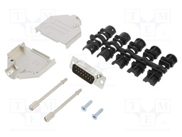 D-Sub; PIN: 15; male; shielded; straight; soldering; for cable