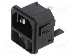 Un-Filtered IEC Power Entry Module, IEC C14, General Purpose, 12 A, 250 VAC, 2-Pole Switch