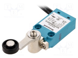 Limit switch; lever R 40mm, plastic roller Ø18mm; 5A; lead 5m