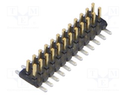 Connector: pin strips; male; PIN: 24; 1.27mm; gold-plated; SMT; reel