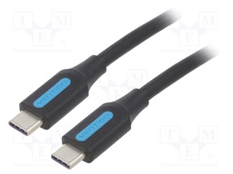 Cable; USB 2.0; USB C plug,both sides; 2m; black; Core: Cu,tinned