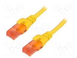 Patch cord; U/UTP; 6; stranded; CCA; PVC; yellow; 5m; 26AWG