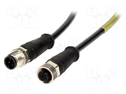 Cable: for sensors/automation; PIN: 4; M12-M12; 5m; plug; plug; 250V