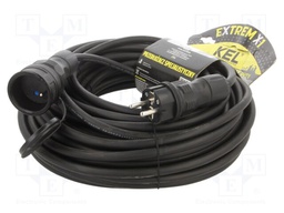 Extension lead; Sockets: 1; rubber; black; 3x2,5mm2; 25m; 16A