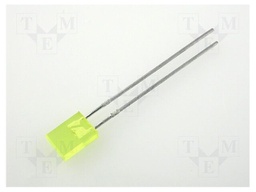 LED; rectangular; 5x2mm; yellow; 2÷8mcd; 110°; Front: flat; 20mA