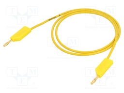 Test lead; 60VDC; 30VAC; 32A; Len: 1m; yellow; Material: brass