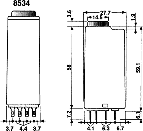 Timer; 0,05s÷100h; 4PDT; 250VAC/7A; Usup: 48VAC; 48VDC; -20÷60°C