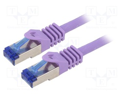 Patch cord; S/FTP; 6a; stranded; Cu; LSZH; violet; 5m; 26AWG