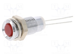 Indicator: LED; prominent; Cutout: Ø8mm; for PCB; brass; ØLED: 5mm