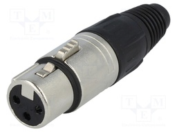 Plug; XLR; female; PIN: 3; straight; for cable; soldering; 16A