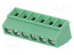 PCB terminal block; angled 90°; 3.5mm; ways: 6; on PCBs; terminal