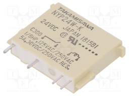 Relay: electromagnetic; SPST-NO; Ucoil: 24VDC; 5A/250VAC; 5A/30VDC