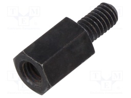 Screwed spacer sleeve; 10mm; Int.thread: M4; Ext.thread: M4; steel
