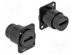 HDMI module; D-Type; HDMI socket,both sides; HDMI 2.0; black