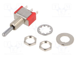 Switch: toggle; Pos: 3; SP3T; ON-OFF-ON; 2A/250VAC; 5A/28VDC; 10mΩ