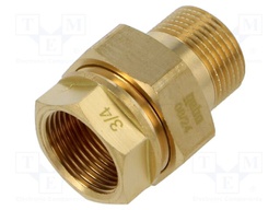 Male-female,flat,with seal; brass CW617N; Thread: G 3/4"; BR
