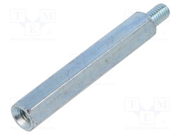 Screwed spacer sleeve; 60mm; Int.thread: M6; Ext.thread: M6