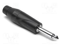 Plug; Jack 6,35mm; male; mono; straight; for cable; soldering