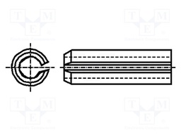 Springy stud; hardened steel; BN: 876; Ø: 8mm; L: 30mm; DIN: 1481