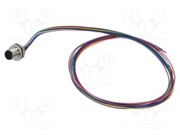 Connector: M12; socket; male; straight; with lead; PIN: 12; 0.14mm2