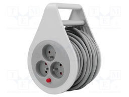 Mains; 3x1mm2; Schuko; Sockets: 3; PVC; white; 10m; 10A