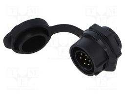 Connector: circular; Quicklock; socket; male; straight; PIN: 7; 250V