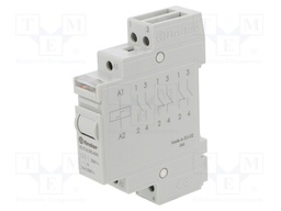 Relay: installation; bistable; NO x2; 230VAC; Mounting: DIN; 16A