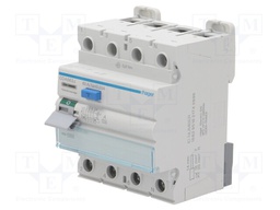 RCD breaker; Inom: 63A; Ires: 30mA; Max surge current: 250A; DIN