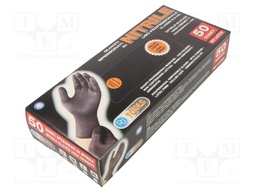 Protective gloves; Size: 8,M; black; nitryl; 50pcs.