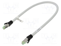 Patch cord; S/FTP; Cat 8; stranded; Cu; LSZH; grey; 0.5m; 24AWG