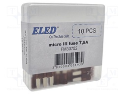 Fuse: fuse; 7.5A; 32VDC; automotive; 14.3mm; 14.3x3.8x15.3mm