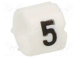Markers for cables and wires; Label symbol: 5; 2.6÷3.5mm; PVC
