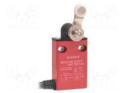 Limit switch; lever R 25mm, plastic roller Ø13,5mm; NO + NC; 5A