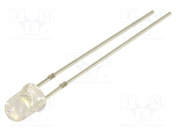 LED; white warm; 4mm; 14000mcd; 30°; Front: convex; 3.1VDC; round