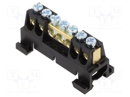 Connector: terminal block; for DIN rail mounting; black; ways: 1