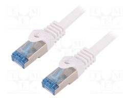 Patch cord; S/FTP; 6a; stranded; Cu; LSZH; white; 1.5m; 27AWG