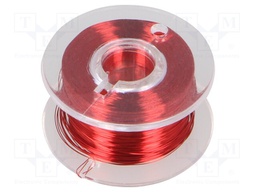 Silver plated copper wires; 0.1mm; red; Cu,silver plated; 100m