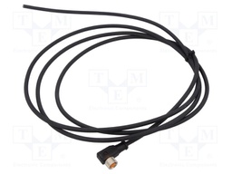Connection lead; M8; PIN: 3; angled; 2m; plug; 4A; LED; -25÷80°C; IP67