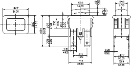 Switch: push-button; Pos: 2; DPST-NO; 16A/250VAC; OFF-ON; red; 230V