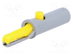 Crocodile clip; 6A; 60VDC; yellow; Grip capac: max.7.5mm