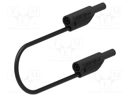 Test lead; 10A; banana plug 2mm,both sides; Len: 1m; black