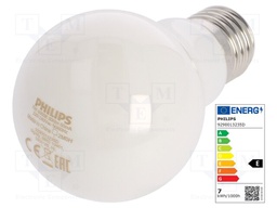LED lamp; neutral white; E27; 230VAC; 806lm; 7W; 4000K; CRImin: 80
