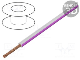 Wire; H05V-K,LgY; stranded; Cu; 1.5mm2; PVC; white-pink; 300V,500V