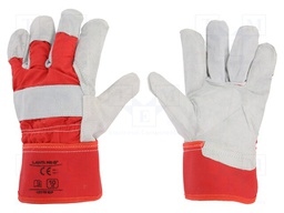 Protective gloves; Size: 10; red-white; furlined