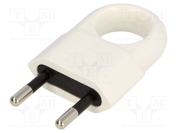 Connector: AC supply; plug; Pin layout:2P; Type: flat; white; 10A