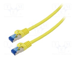 Patch cord; S/FTP; 6a; stranded; CCA; LSZH; yellow; 15m; 26AWG